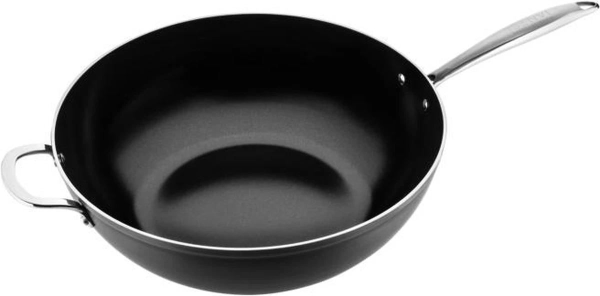 ISENVI Victoria Forged keramische wokpan 32CM - RVS greep ISENVI Victoria Forged Keramische Wokpan 32CM - RVS Greep -Beroemde Keukenserie Winkel