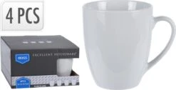 Excellent Houseware Set Van 4x Stuks Bekers/mokken Wit 380 Ml Van Porselein - Melkbekers -Beroemde Keukenserie Winkel 1200x612 1