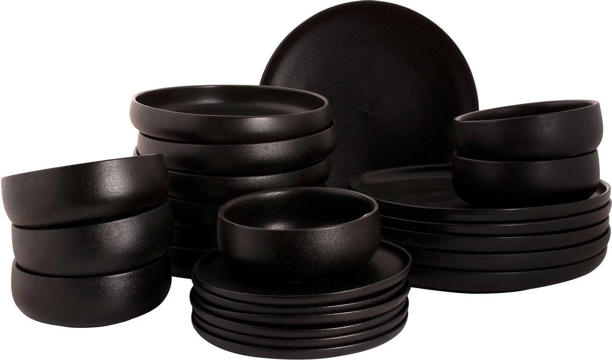 Maastricht Porselein Serviesset Universe Porselein 6-persoons 24-delig Zwart Maastricht Porselein Serviesset Universe Porselein 6-persoons 24-delig Zwart -Beroemde Keukenserie Winkel 1200x707 3