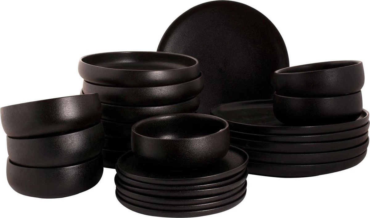 Maastricht Porselein Serviesset Universe Porselein 6-persoons 24-delig Zwart Maastricht Porselein Serviesset Universe Porselein 6-persoons 24-delig Zwart -Beroemde Keukenserie Winkel 1200x707 4