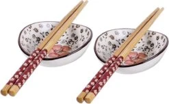 Winkrs | 2 Persoons Japanse Sushi Servies Set (rood) Met Eetstokjes, Kommetjes En Opleggers Voor Stokjes -Beroemde Keukenserie Winkel 1200x740 2
