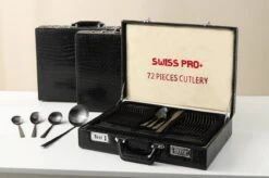 Swiss Pro+ Bestekset In Koffer-72 Delig-12 Persoons-Zwitsers Kwaliteit-Complete Set-100% Roestvrijstaal- Zwart -Beroemde Keukenserie Winkel 1200x799 77