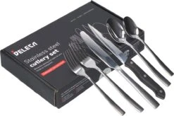 Deleca 8 Persoons Bestekset (48-delig) - Lepels, Messen, Vorken & Steakmessen - Vaatwasserbestendig - Zilver / RVS -Beroemde Keukenserie Winkel 1200x799 79