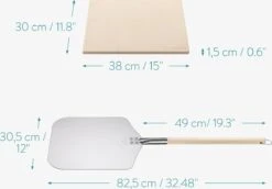Navaris Pizzasteen XL Voor Oven En Barbecue - Rechthoekige Pizzaplaat 38 X 30 Cm - Inclusief Pizzaschep Met Extra Lang Handvat En Receptenboek -Beroemde Keukenserie Winkel 1200x834 2