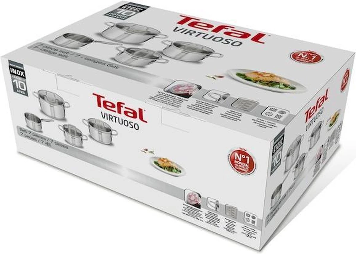 Tefal Virtuoso Pannenset 5 delig - Hoge kookpan Ø 22 cm + Steelpan Ø 16 cm + Kookpannen Ø 18/20/24 cm Tefal Virtuoso Pannenset 5 Delig - Hoge Kookpan Ø 22 Cm + Steelpan Ø 16 Cm + Kookpannen Ø 18/20/24 Cm -Beroemde Keukenserie Winkel