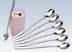 Merkloos Latte Macchiato Lepels – RVS Lange Yoghurt, Dessert Of Koffie Lepeltjes – Set Van 6 Stuks -Beroemde Keukenserie Winkel 1200x868