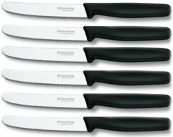 Victorinox Tafelmessen - 6-Delig - Zwart - Recht Heft -Beroemde Keukenserie Winkel 1200x953 3