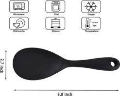 Doodadeals® Siliconen Rijstlepel - Rijst Opscheplepel - Rijstlepel Kunststof - Zwart - 1 Stuk -Beroemde Keukenserie Winkel 1200x960