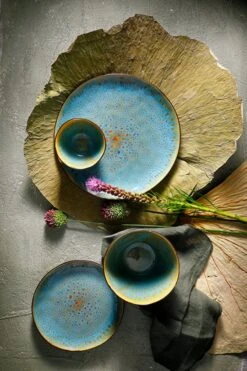 Palmer Serviesset Lotus Stoneware 6-persoons 24-delig Zwart Turquoise -Beroemde Keukenserie Winkel 800x1200 15