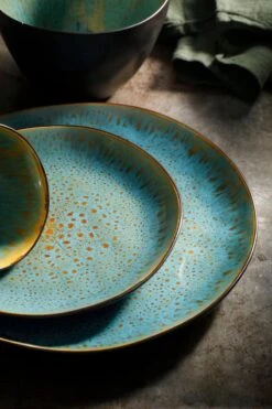 Palmer Serviesset Lotus Stoneware 6-persoons 24-delig Zwart Turquoise -Beroemde Keukenserie Winkel 800x1200 16