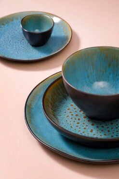 Palmer Serviesset Lotus Stoneware 6-persoons 24-delig Zwart Turquoise -Beroemde Keukenserie Winkel 801x1200 5