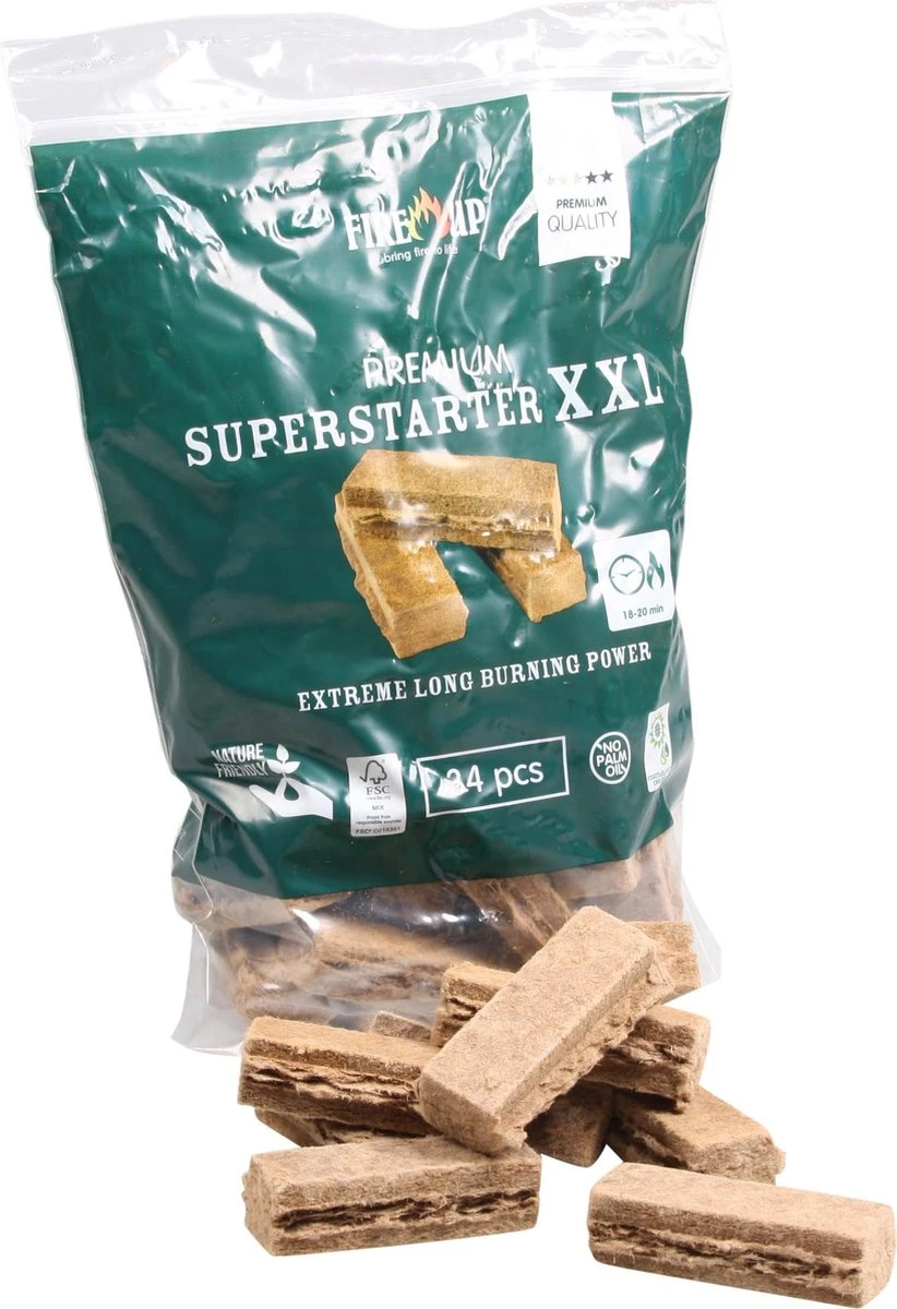 FIRE UP PREMIUM XXL SUPERSTARTERS 8 zakken van 34 ST FIRE UP PREMIUM XXL SUPERSTARTERS 8 Zakken Van 34 ST -Beroemde Keukenserie Winkel
