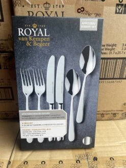 Royal Van Kempen & Begeer - Voorgerecht- / Dessertbestek - 6-Delige Set - Kenmerken: Voorgerecht- / Dessertbestek Set Voor 2 Personen - Bevat 2 Lepels, 2 Vorken & 2 Messen - Lengte: Lepel: 186,3 Mm Vork: 186,2 Mm Mes: 217 Mm